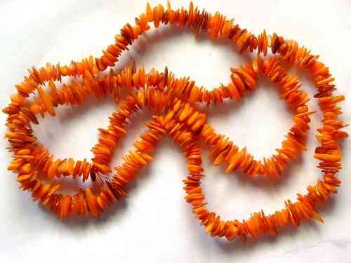 Perlmutt Perlen Chips Strang 20 cm orange