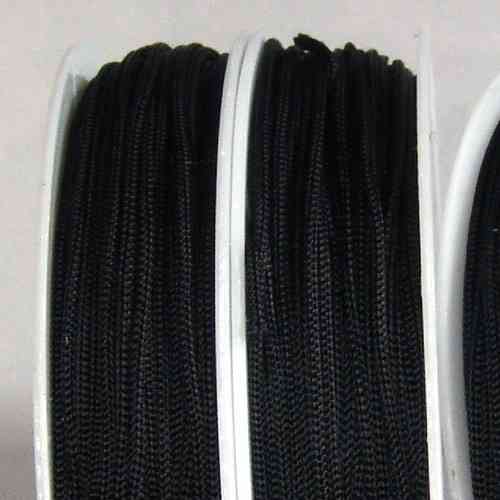 10m Schmuckband Ø1mm schwarz strukturiert, leicht elastisch PES