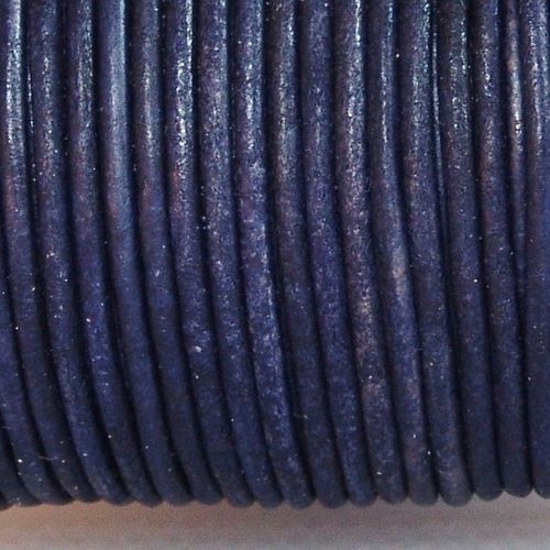 1m  Lederband rund 1,5 mm dunkelblau vintage