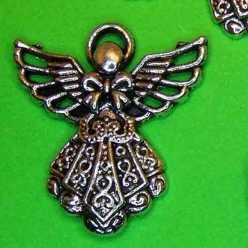 Engel mit Schleife- stilisiert  Metallanhänger