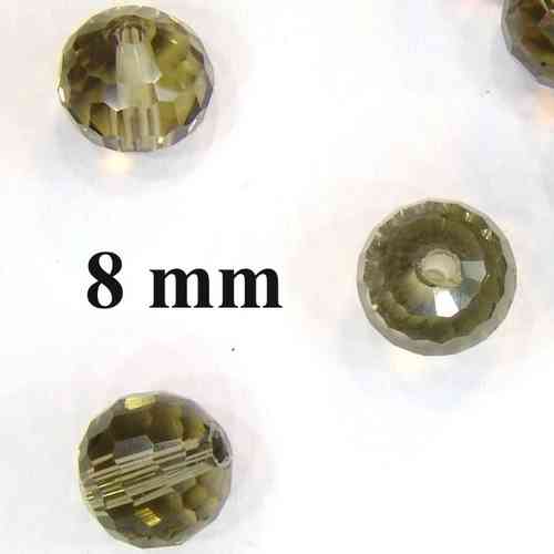 15 Glasschliffperlen blackdiamond 8mm rund  facettiert