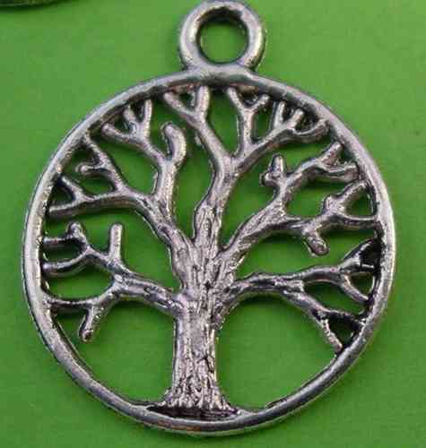 Baum im Kreis - Lebensbaum  Metallanhänger
