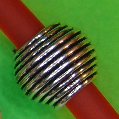 2x Rondell Spirale für Lederband -European Bead Ø6mm