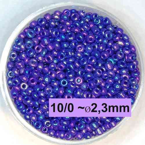 20g Rocailles Perlen dunkelblau violett AB 10/0
