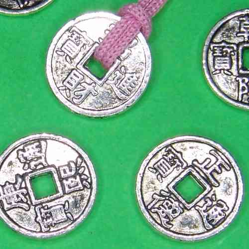 5x chinesische Münze mini Zwischenstück / Anhänger