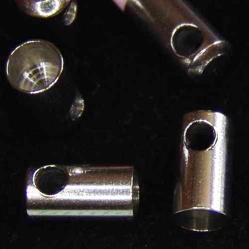 6 Endkappen Zylinder Ø 4mm mit Loch Stahl rostfrei