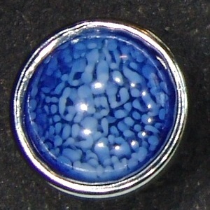 Chunk Druckknopf Glas marmoriert Gr.S blau