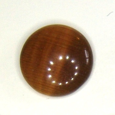 4x Glascabochon Cateye braun 10mm rund Kuppel Klebstein