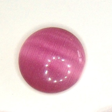 4x Glascabochon Cateye rosa 10mm rund Kuppel Klebstein