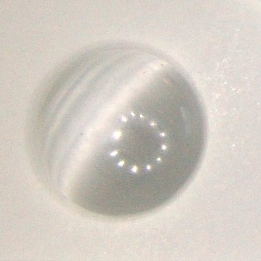 4x Glascabochon Cateye weiß 10mm rund Kuppel Klebstein