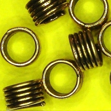 25 Spiralen Zylinder 5 Windungen altgold Ø4mm Metall
