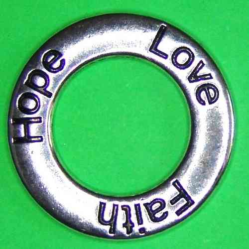 Zwischenstück ° Ring : LOVE FAITH HOPE farbig