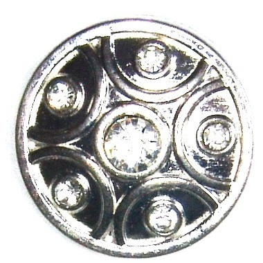 Schild /Strasssteine kristall Chunk Button de luxe Gr.L