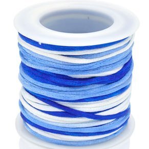4m Satinband multifarbig blau-weiß Ø2mm Kumihimo