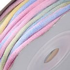4m Satinband Farbverlauf pastell Farben Ø 2mm Kumihimo