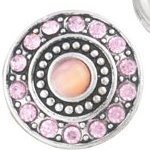 Glitzerkreis Chunk Button de luxe Cateye Strass rosa Gr.L