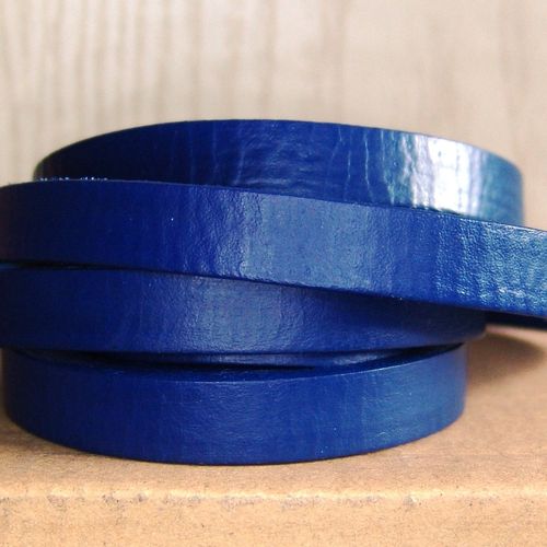 20cm echtes Lederband 10x2mm dunkelblau leicht glänzend