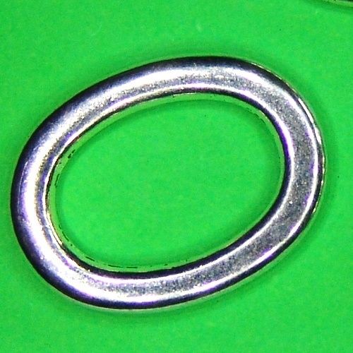 5x sehr großer Ring oval geschlossen 20x15mm/3mm silber