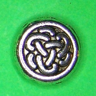 10 keltischer Knoten runde Metallperlen Button