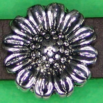 Schiebeperle Blume Margarite für flaches 10mm Band