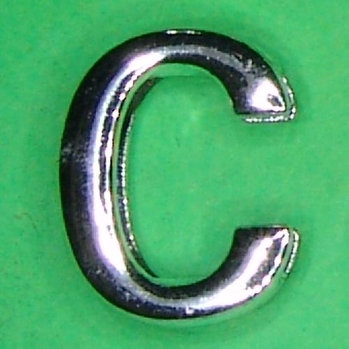 Alphabet Schiebeperle Buchstabe "C" beidseitig für flaches Band