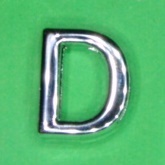 Alphabet Schiebeperle Buchstabe "D" beidseitig für flaches Band