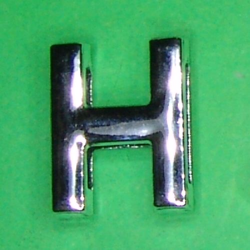 Alphabet Schiebeperle Buchstabe "H" beidseitig für flaches Band