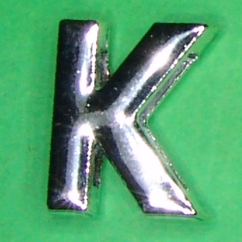 Alphabet Schiebeperle Buchstabe "K" beidseitig für flaches Band