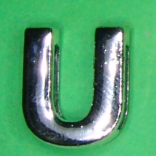 Alphabet Schiebeperle Buchstabe "U " beidseitig für flaches Band