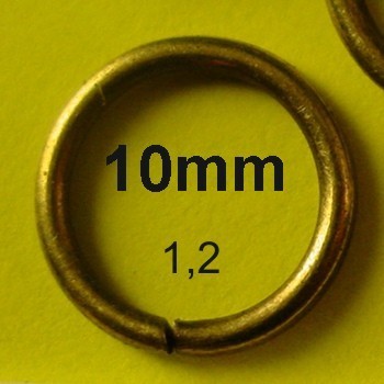 50 Biegeringe  10mm/1,2  bronzefarben