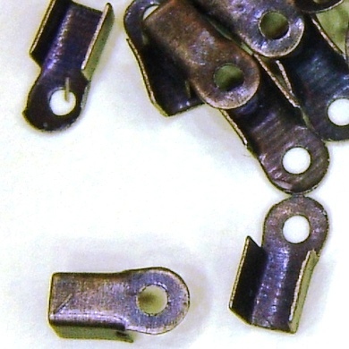 50 Endkappen z. Klemmen klein 6x3mm bronzefarben