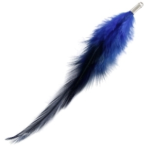 Feder royalblau extra lang 10-12cm mit Anhängeröse