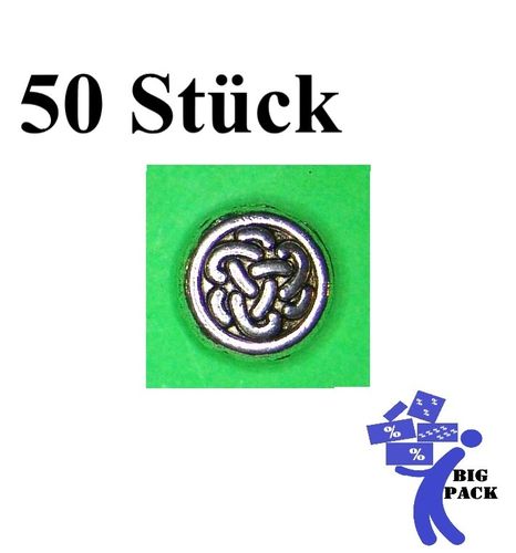 50x keltischer Knoten runde Metallperlen Button BigPack!