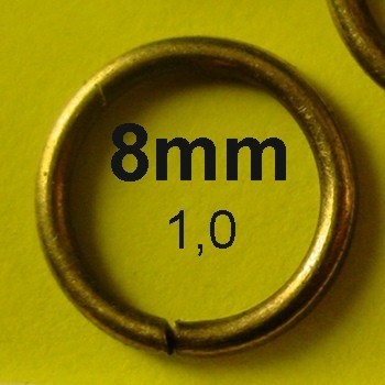 80 Biegeringe  8mm/1,0  bronzefarben